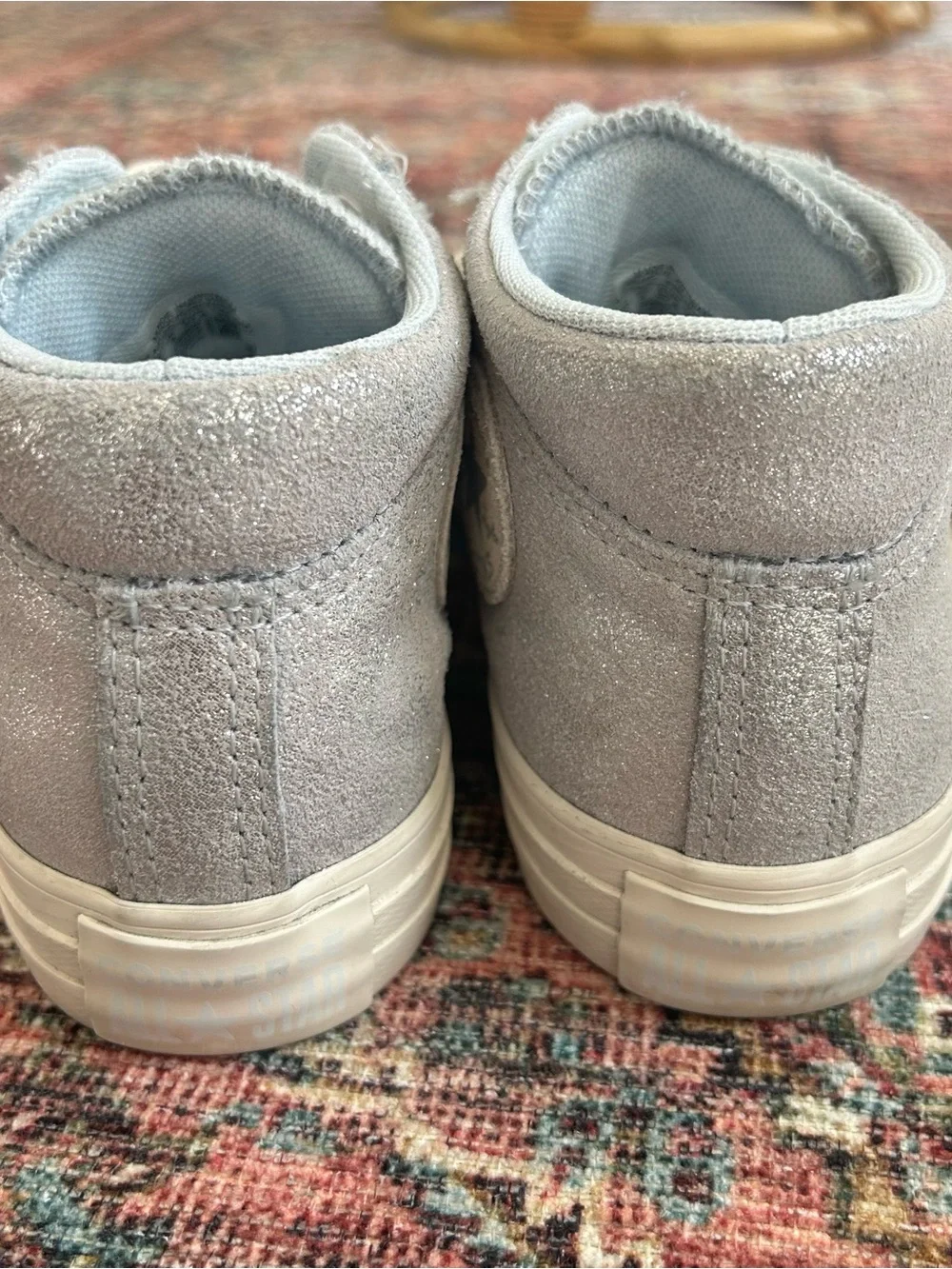 Women’s Converse Madison Mid Sneakers in Winter Slay Silver Glitter Size 7 - Picture 5 of 8